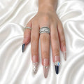 Black French Tip ,Polka Dots